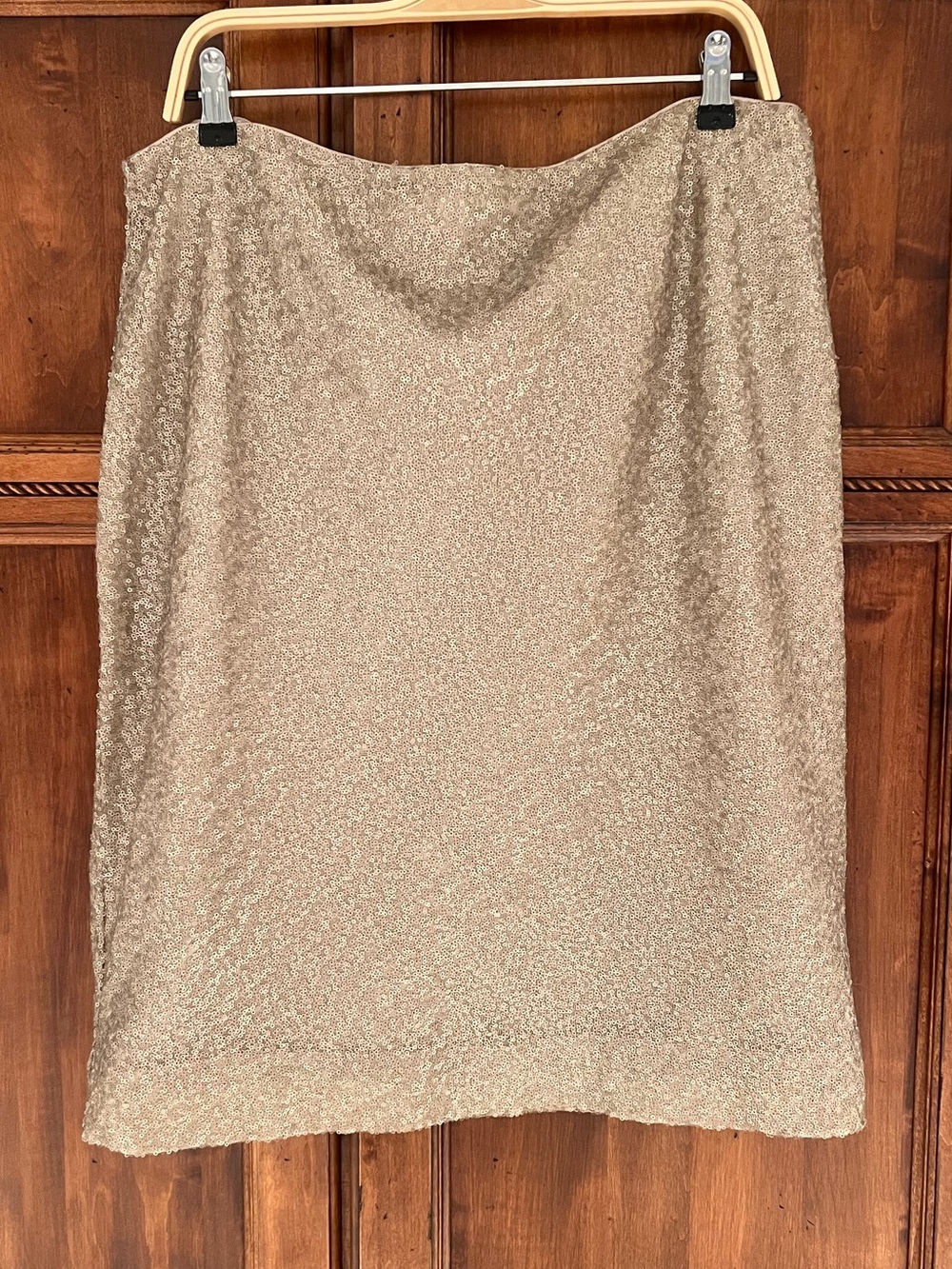 NWT Lauren Ralph Lauren Champagne Sequin Pencil Skirt | Size 16 | Lined |Zipper